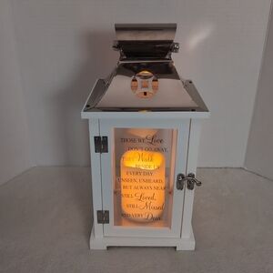 Memorial Lantern Those We Love Don't Go Away Flickering Candle Battery Operated